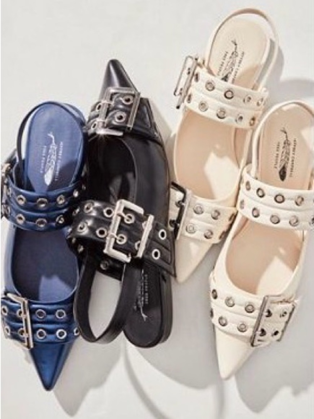 Jeffrey Campbell Lilly Buckle Slingback Flats in Black